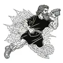 Joshua and the battle of Jericho tattoo design idea