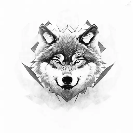 A wolf in a jiu jitsu gi performing a submission hold tattoo design idea