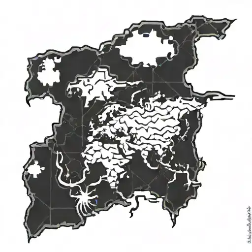 trip map tattoo design idea