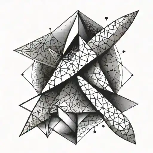 A geometric pattern tattoo inspired by the hidden blades from Assassin's Creed tattoo design idea