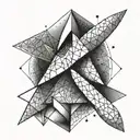 A geometric pattern tattoo inspired by the hidden blades from Assassin's Creed tattoo design idea