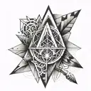 A geometric pattern tattoo inspired by the hidden blades from Assassin's Creed tattoo design idea