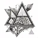 A geometric pattern tattoo inspired by the hidden blades from Assassin's Creed tattoo design idea
