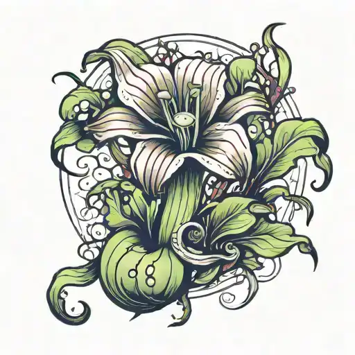 carnivorous plant tattoo design idea