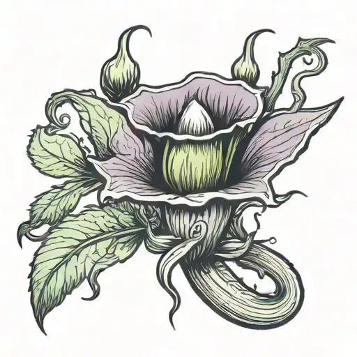 carnivorous plant tattoo design idea