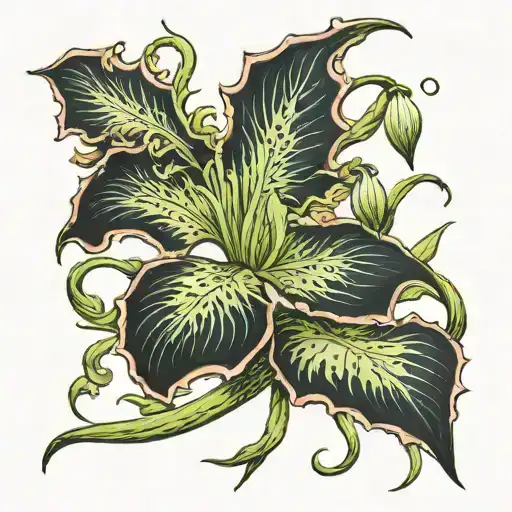 carnivorous plant tattoo design idea