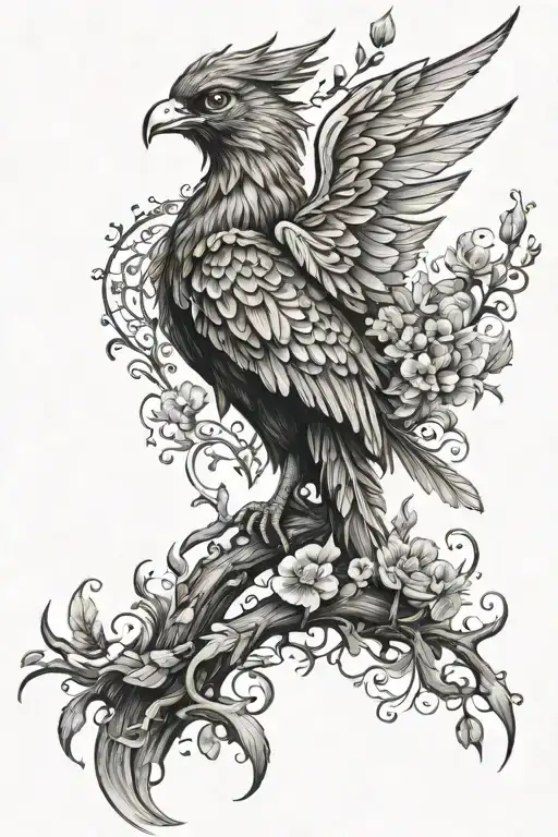 new beginning phoenix  tattoo design idea