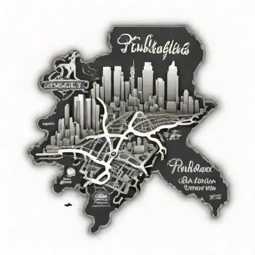 Philadelphia marathon route map tattoo design idea