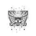 power circuit, sacred goemerty, power board, lines on collar bone, scars, ancient text tattoo design idea