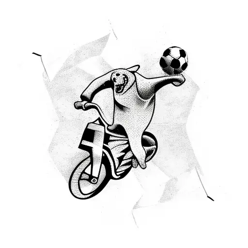 Soccer DJ Motorcycle Bicycle tattoo design idea