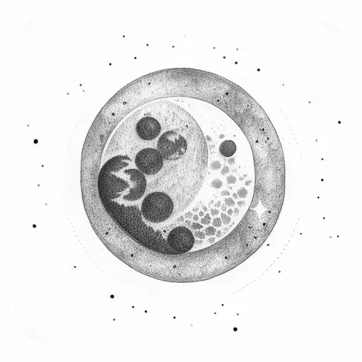 Three moons eclipsing each other  tattoo design idea