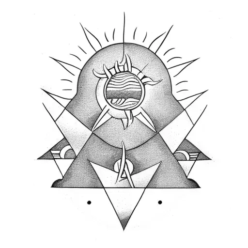 Wiccan symbol of the moon and the sun tattoo design idea