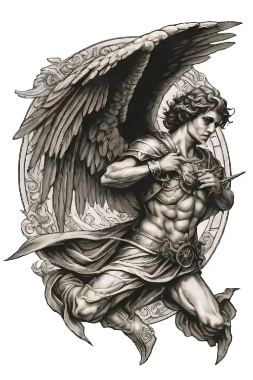 arch angel raphael tattoo design idea