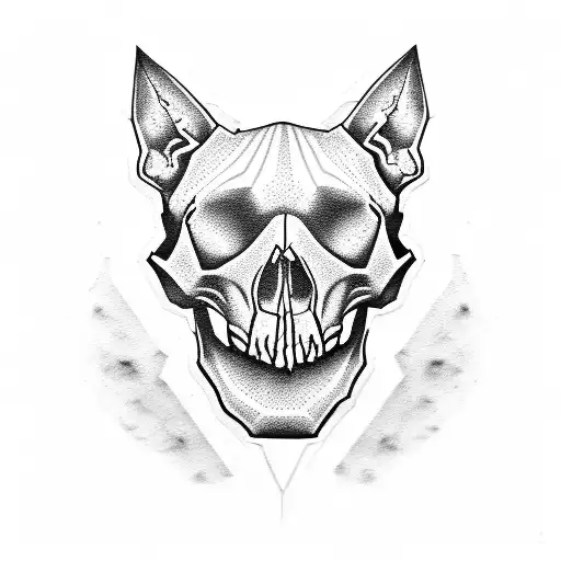 pit bull skull tattoo design idea