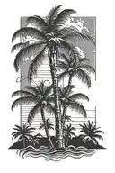 palms tree tattoo design idea