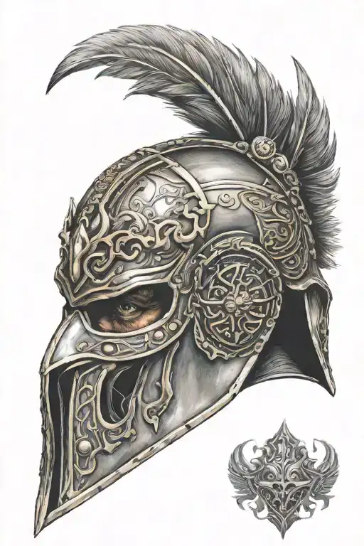 samuria helment and mask tattoo design idea