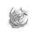 crane tattoo design idea