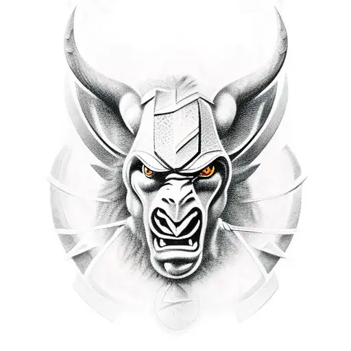 leonidas fighting minotaur tattoo design idea
