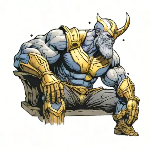 Thanos sitting tattoo design idea