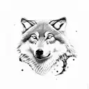4 wolves. in the woods. 2 adults one male one female two male juveniles tattoo design idea