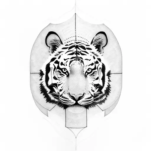 Premium Vector | Ornamental tiger silhouette tattoo style vector art