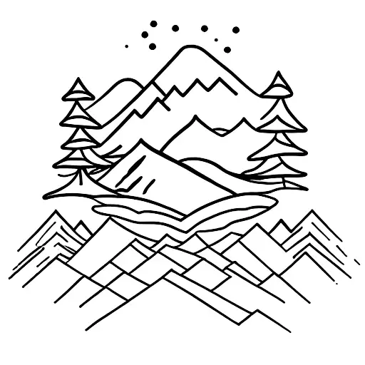 Mountain Scene Carpe Diem  tattoo design idea