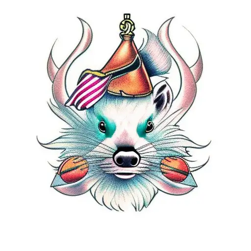 skunk with reeses tattoo design idea