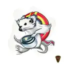 skunk with reeses tattoo design idea