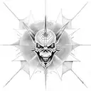 evil 666 devil hell pentagram tattoo design idea