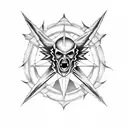 evil 666 devil hell pentagram tattoo design idea