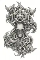 cyber sigilism style tattoo tattoo design idea