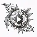 play button skip button pauze button rewind button  tattoo design idea