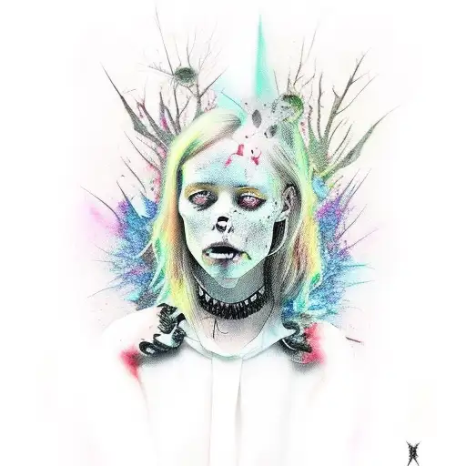 Victoria Moreau Gothic distressed grunge 4k ultra defined addiction tattoo design idea