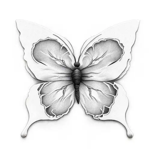 rhombus poppies butterfly tattoo design idea