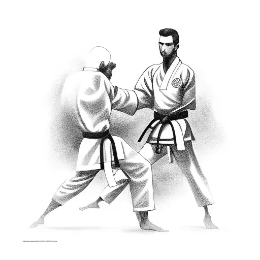 karate black belt tattoo design idea