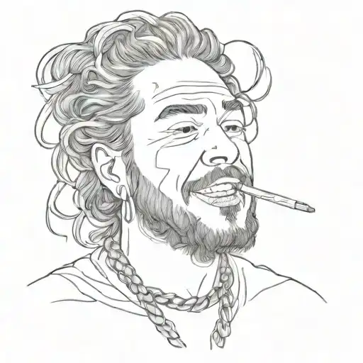 post malone rockstar tattoo design idea
