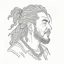 post malone rockstar tattoo design idea