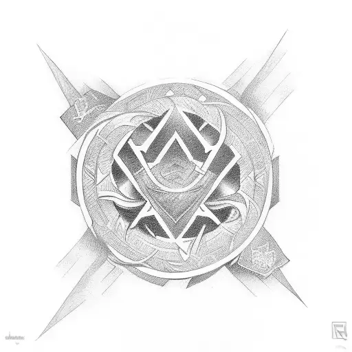 symbols representing determination, power of the mindset and sacrifice (tattoo for black men) tattoo design idea