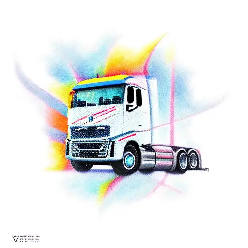 volvo truck tattoo design idea
