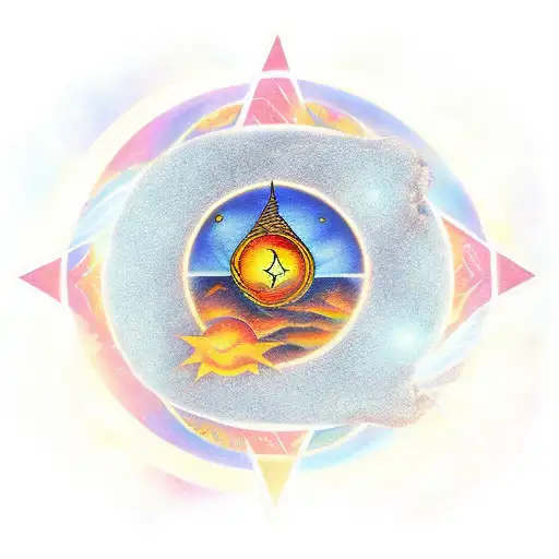  tower tarot card with sun and three moons tattoo design idea