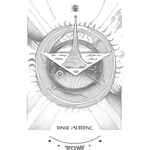  tower tarot card with sun and three moons tattoo design idea