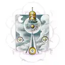 steampunk tower tarot card tattoo design idea