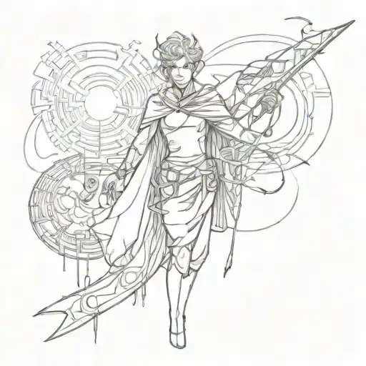 draw a sketch of a tattoo as you see 1 lasso in the matrix of fate  tattoo design idea