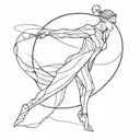 draw a sketch of a tattoo as you see 1 lasso in the matrix of fate on a white background in abstract style without peopl tattoo design idea