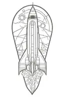 rocket ship tattoo design idea