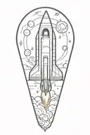 rocket ship tattoo design idea