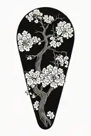 cherry blossom tree growing tattoo design idea