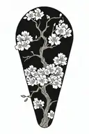 cherry blossom tree growing tattoo design idea
