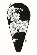 cherry blossom tree growing tattoo design idea