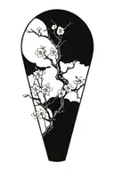 cherry blossom tree growing tattoo design idea